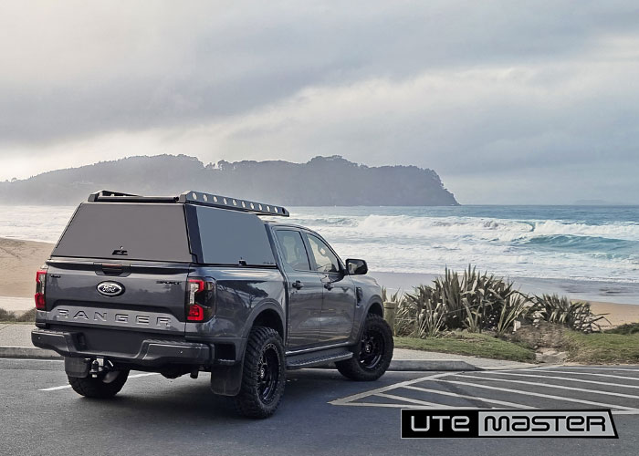 Utemaster Centurion Aluminium Wellside Canopy to suit Next Gen Ford Ranger XL XLT XLS Sport Wildtrak Raptor Grey Black 4x4 Offroad Setup 1