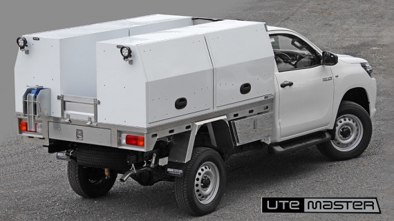 Utemaster Deck and Toolbox to suit Ute Drawers Storage Tools Underbody Lighting Shelving
