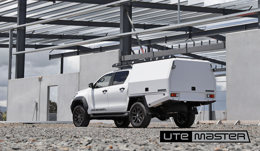 Utemaster Service Body White Commercial Ute Fleet Toyota Hilux Job Site Storage Shelving