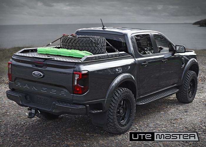 Utemaster Load Lid Ute Hard Lid to suit Next Gen Ford Ranger Sport XLT Wildtrak Raptor Grey 200kg Rated 4x4 Accessories Adventure Fishing