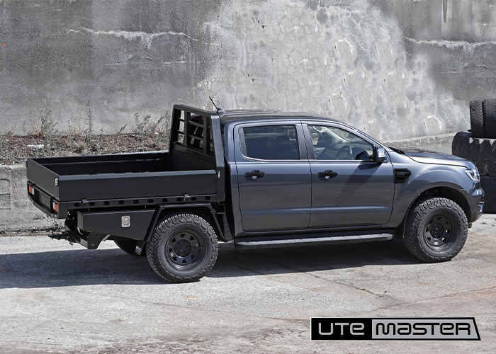 Utemaster Steel Flat Deck Black Powder Coat to suit Ford Ranger XLT grey Ute Tray
