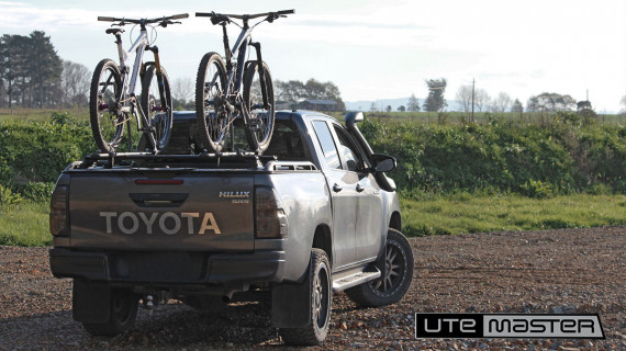 Toyota Hilux Grey Load Lid Black T Track Bike Carrier Side Rails Ute Hard Lid Biking