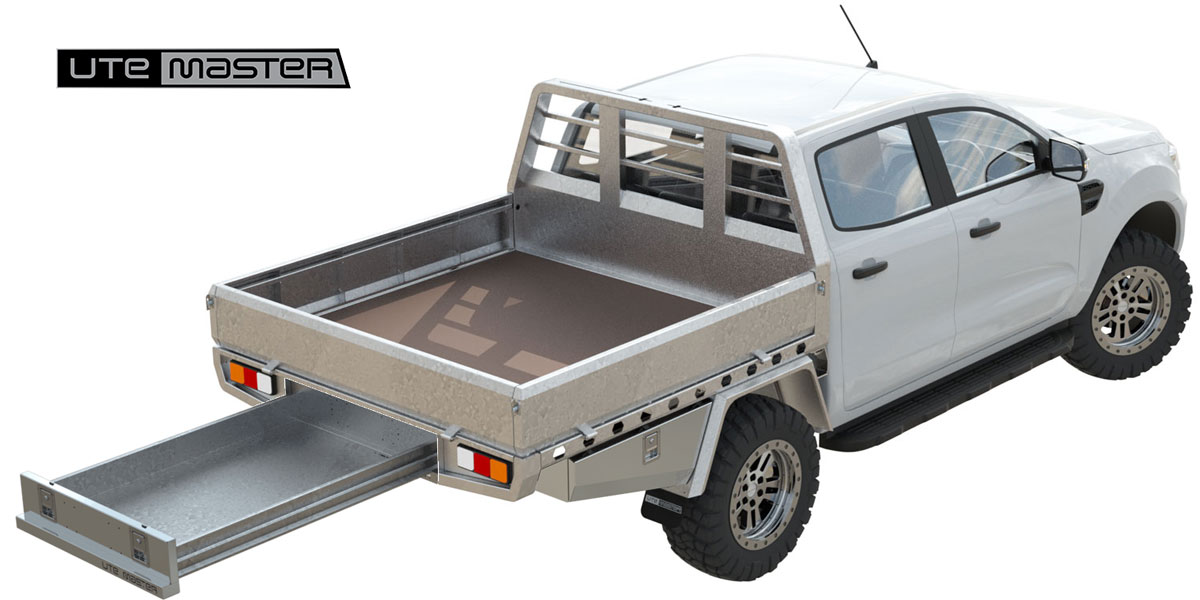 Utemaster Steel Flat Deck Site Master Commercial Ute Tray
