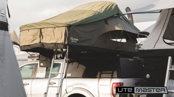Feldon Shelter Roof Top Tent at Fieldays with Utemaster Canopy