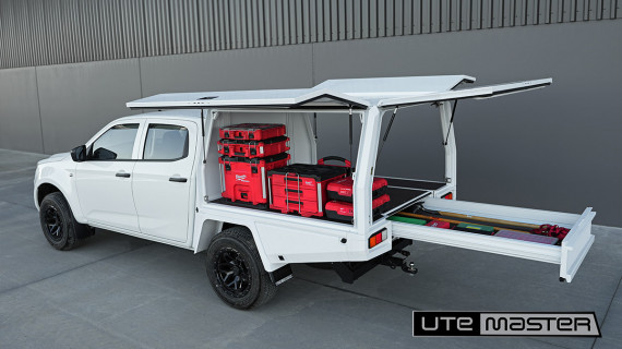 Isuzu D Max Utemaster TrailCore Service Body Tradie Fleet White Secure Ute Box