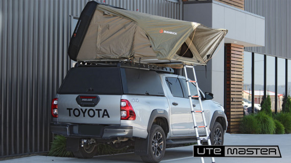 Roof Top Tent Mounted to Utemaster Centurion Ute Canopy Toyota Hilux 4x4 NZ Mounting Bracket Kit Toyota Hilux