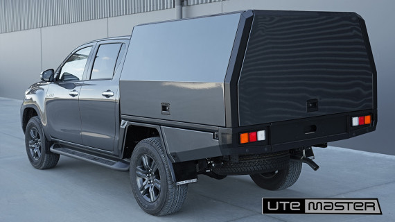 Ute Service Body for Toyota Hilux Double Cab Gray Colour Matched Utemaster TrailCore Service Body