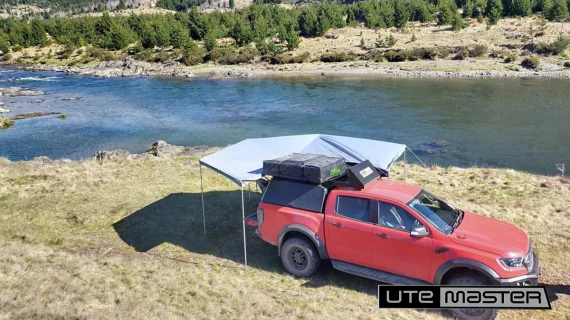 Utemaster Centurion Canopy to suit Ford Ranger Red 4x4 Overlanding NZ Hanmer Springs Camp Site Raptor v2