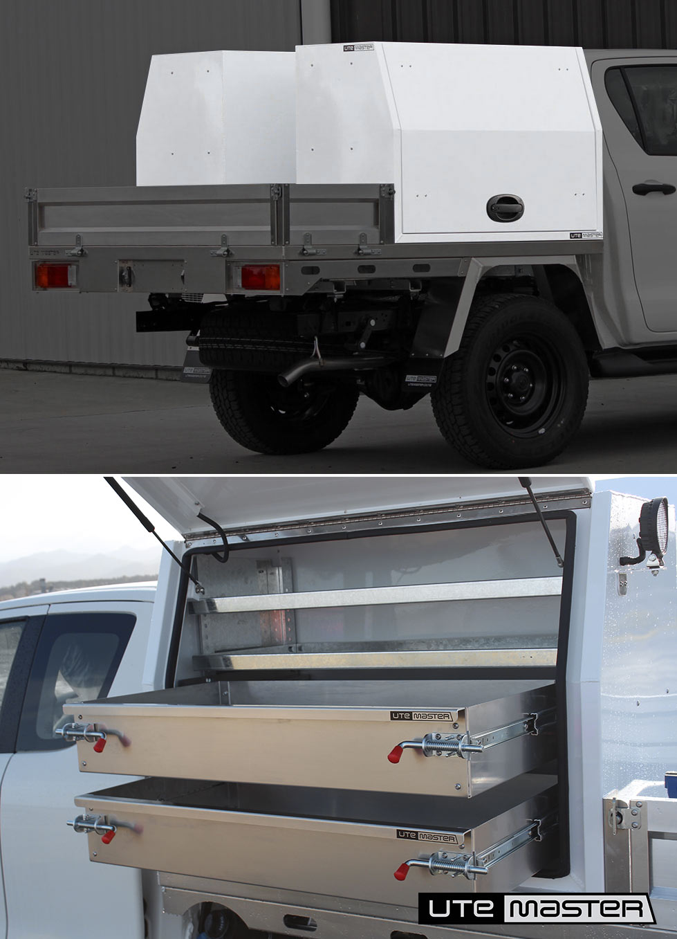 Utemaster Deck and Toolbox Utemaster Toyota Hilux Fleet Individual Ute Tool box