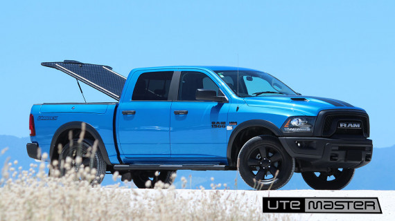 Utemaster Load Lid to suit Blue Dodge Ram 1500 Ram Box 57 Hard Lid Tub Cover Tonneau Open Front View