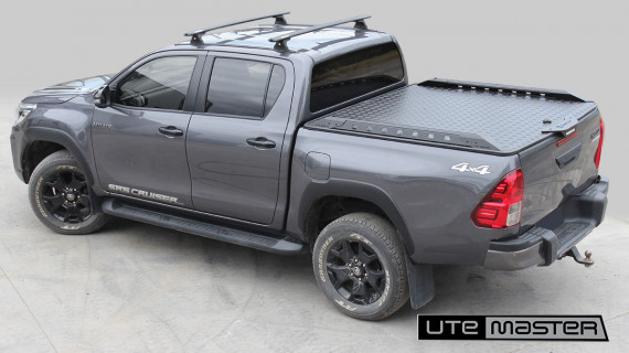Utemaster Load Lid with Destoryer Side Rails to suit Toyota Hilux Tub Cover Tonneau grey black