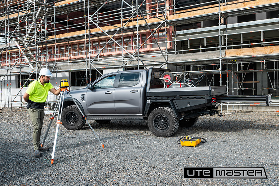 Utemaster Tray Flat Deck on Job Site Manager Tradie Ute