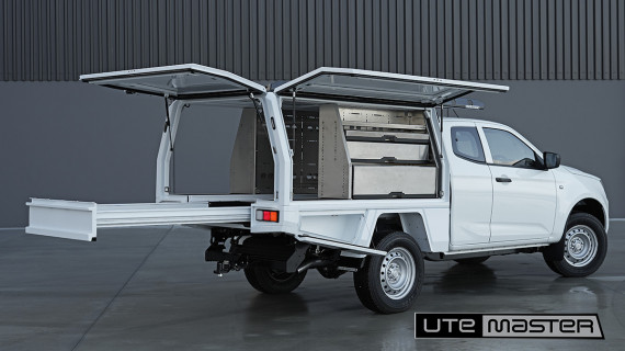 Utemaster TrailCore Service Body Fleet Isuzu D Max Extra Cab White Tradie Accessories