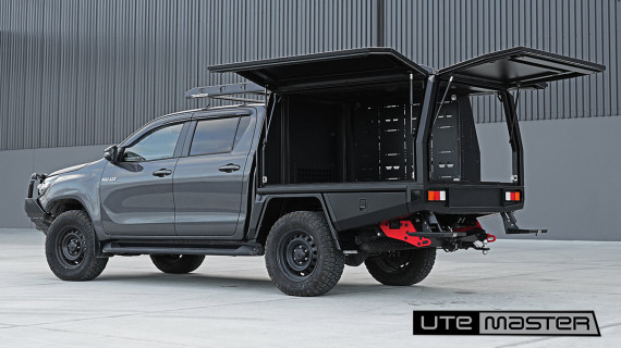 Utemaster TrailCore Service Body to suit Toyota Hilux Grey SR SR5 Ute Accessories Fitouts