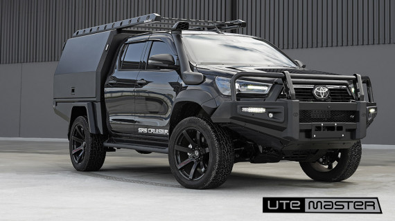 Utemaster TrailCore Service Body to suit Toyota Hilux SR5 Crusier Black Ute ToolBoxes Fitout FlatDeck Tough Ute Accessories