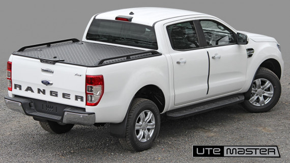 Hard Lid to suit Ford Ranger with Cast Aluminium Side Rails Utemaster Load Lid Black