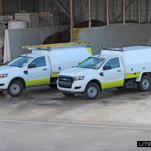 Utemaster Commercial Fleet Ford Ranger Service Body with Roof Racks by Utemaster